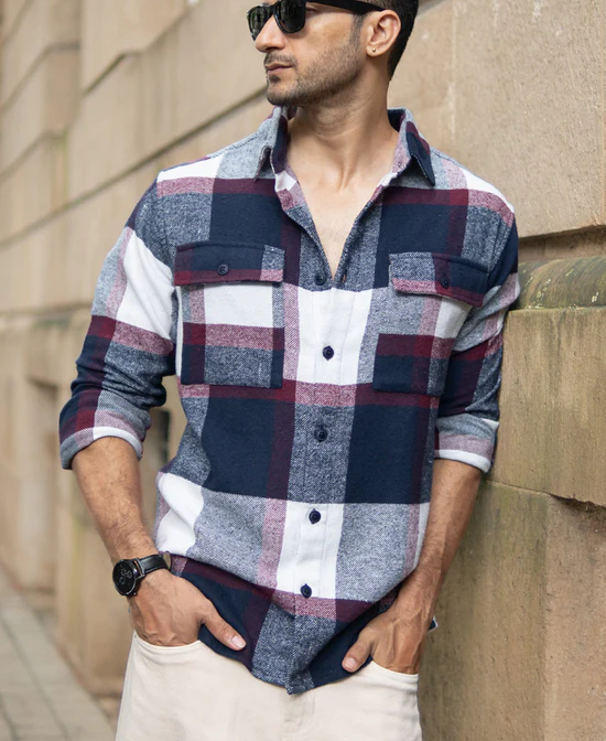 navy and wine flannel checks shirt navy and wine flannel checks shirt